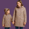 Printed Waterproof Fabric MIZET2 Ecru / Violet